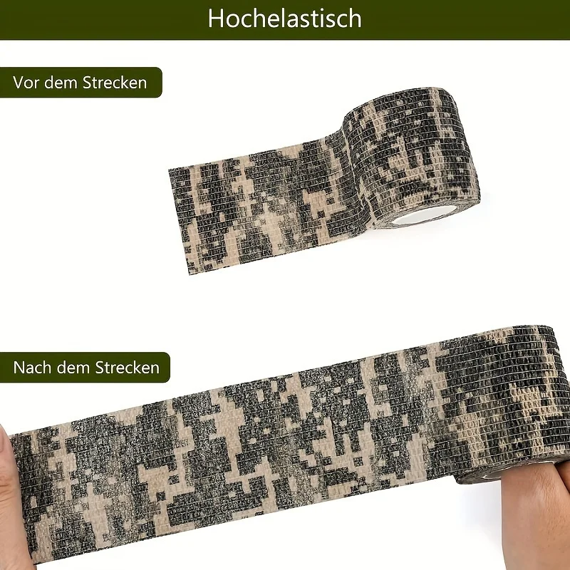 Kinesiology Tape 6 Roll Camouflage Outdoor Hunting Stealth Tape Elbow Pads Knee Brace Support Elastic Bandage Gym