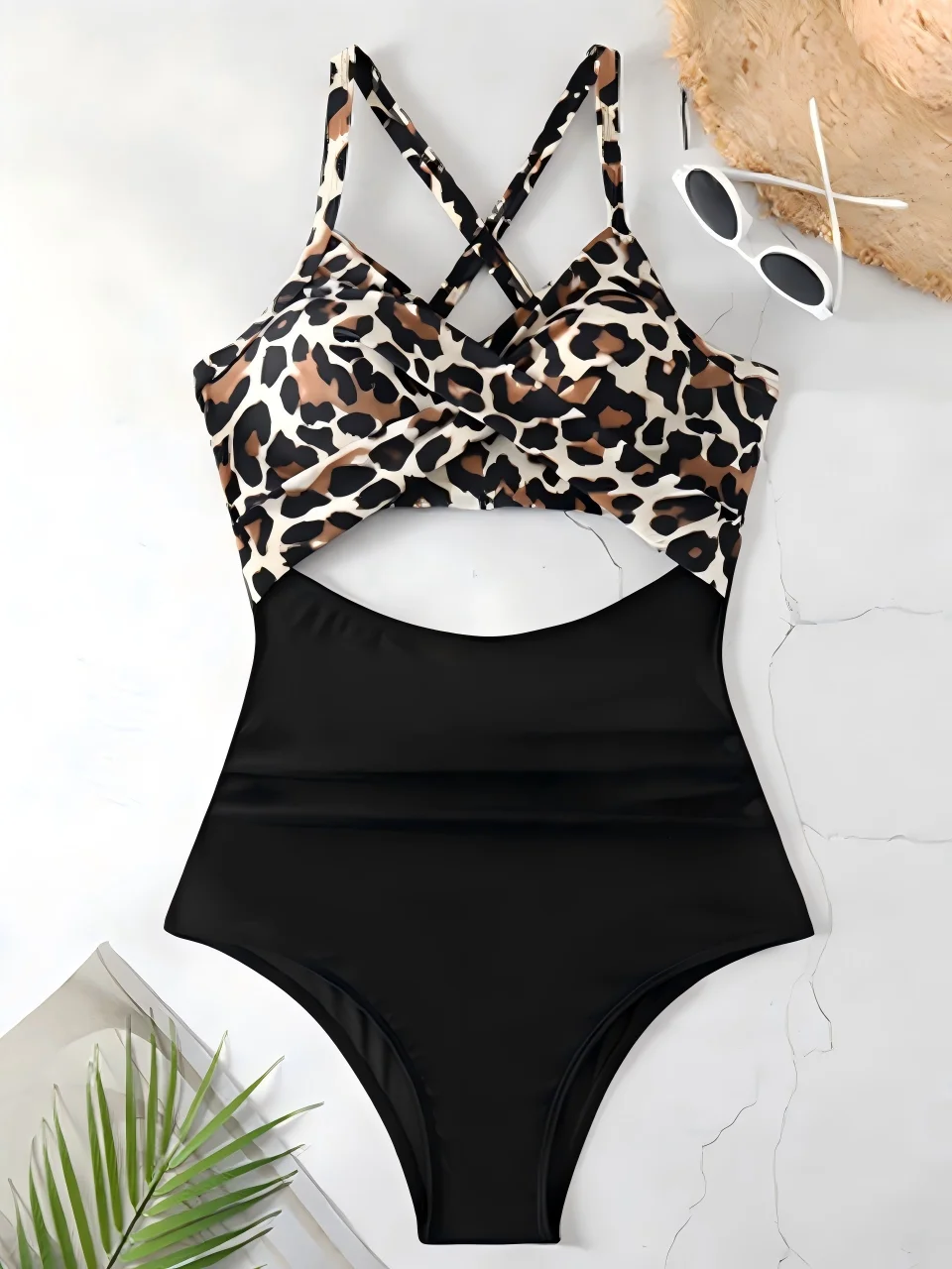 Elegant Ruched One-Piece Swimsuit for Women - Solid Summer Beachwear