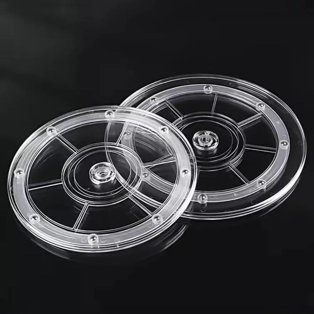회전판 360도 아크릴 턴테이블 투명 회전 디스플레이 스탠드 원형 플라스틱 360도 회전 테이블 TV