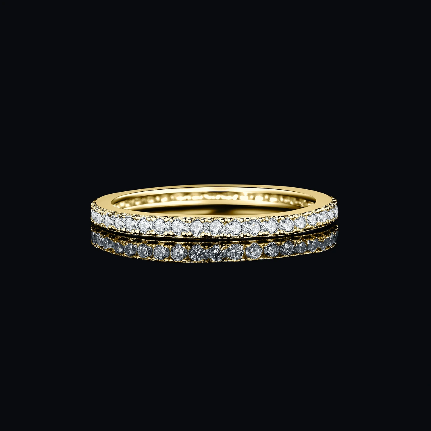 Moissanite D Color Eternity Total 0.6ct 925 Sterling Silver Wedding Band Ring For Women Yellow Rose Gold Plated wedding rings,finger rings,fashion rings,fashion ring,metal rings,stone rings,gold rings