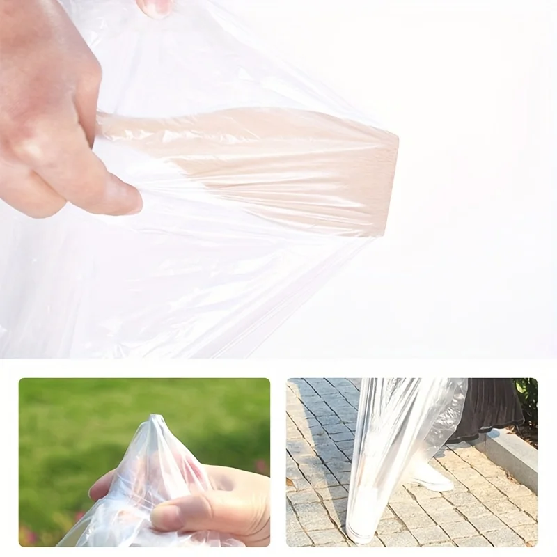 Trash Bags Garbage Bags 50PCS Large Garbage Bags Plastic Thickened Rubbish Bag Transparent Leak Proof Trash Storage Bags Home Hotel Garbage Can Liner