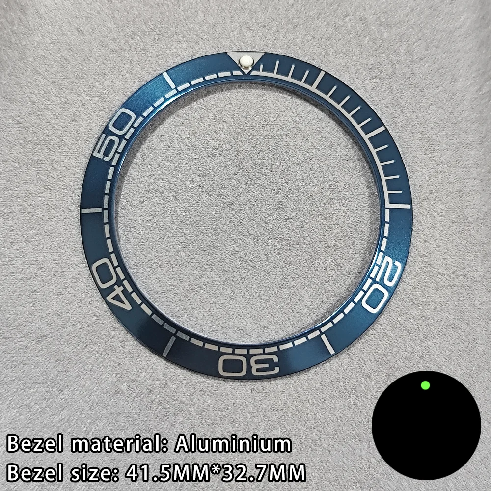 41.5mm Sloping Ceramic/Aluminum Luminous Bezel Insert For 43mm Case Watch Accessories Inner Diameter 32.7mm Bezel Accessories