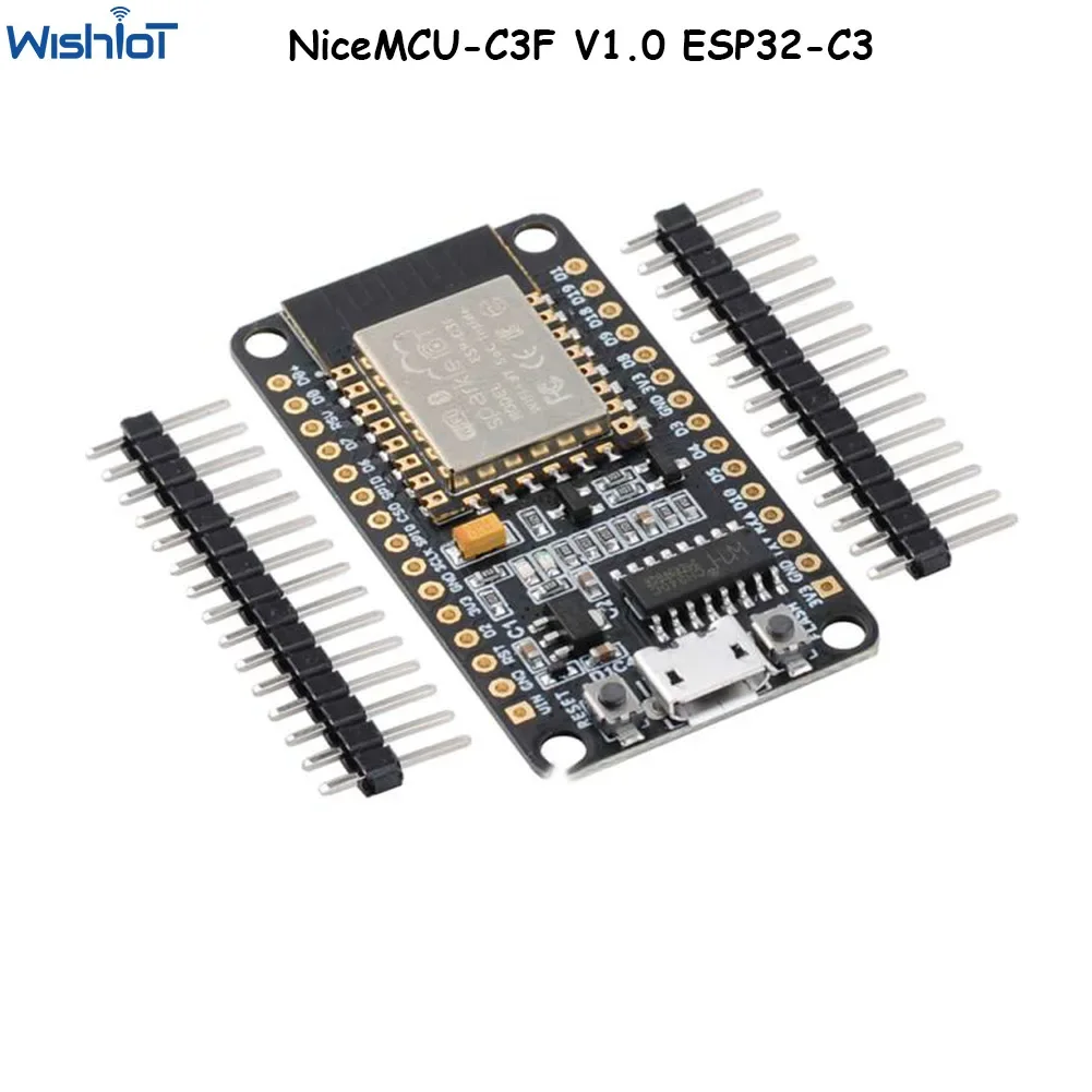NiceMCU-C3F V1.0 ESP32-C3 WiFi Blue-tooth Development Board 4MB SPI Flash 32-bit RISC-V Single-core Processor for IOT Smart Home ab32vg1 development board module ab32v built in 32 bit risc v core mcu microcontroller rt thread 5v 120mhz demo board