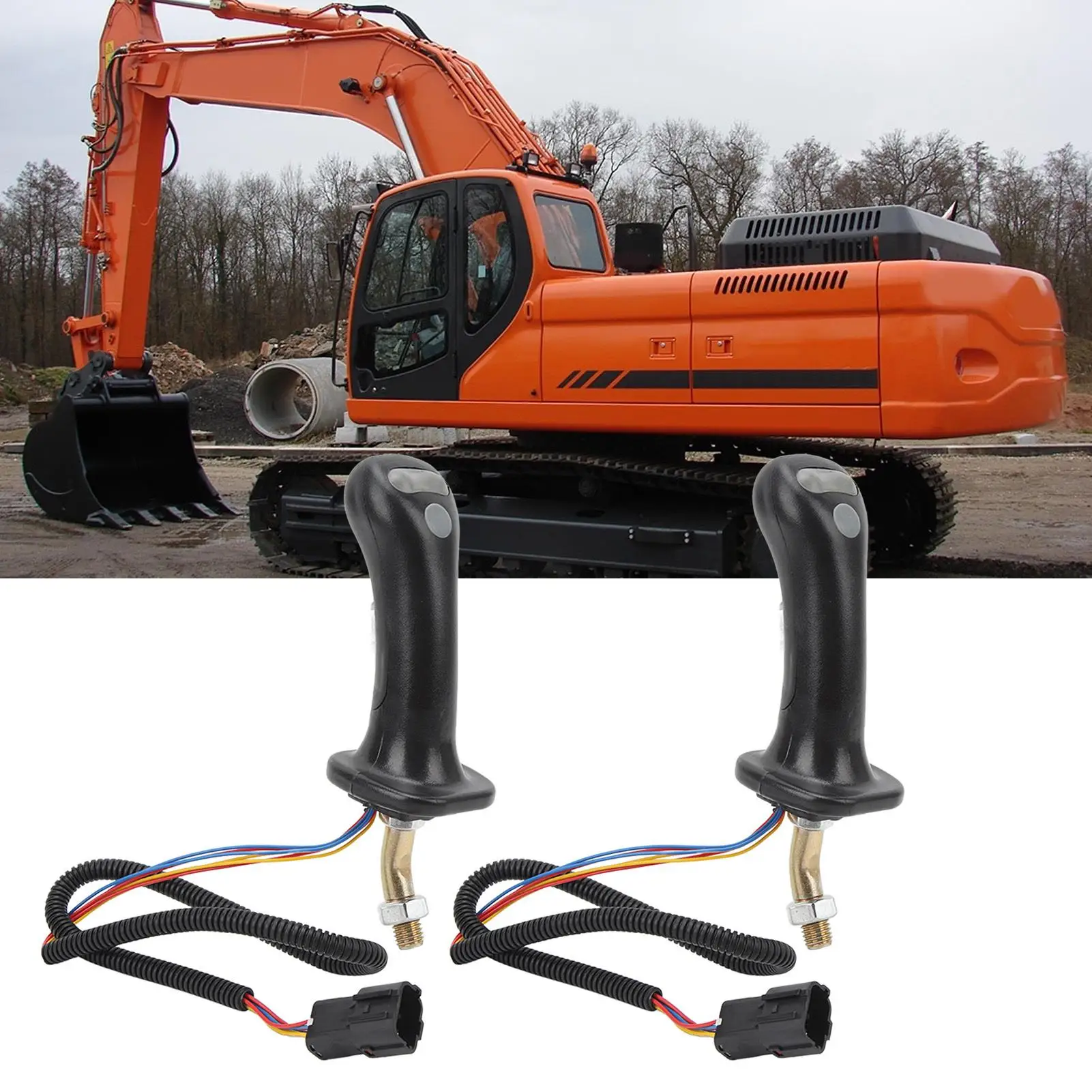 2Pcs 3 Button for excavator Joystick Handles 6 Pin for doosan DH DX150 215 225 300 370-9C