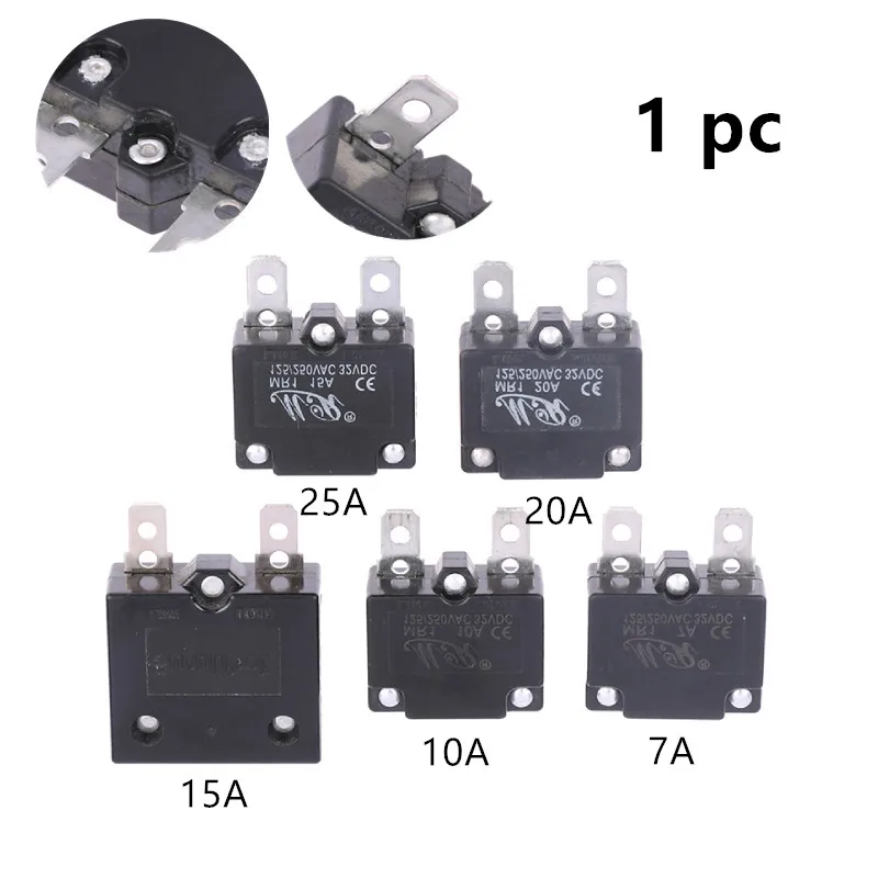 7A25AAutomaticResetRelayFuseThermaSwitchCircuitBreakerCurrentOverloadProtectorKids