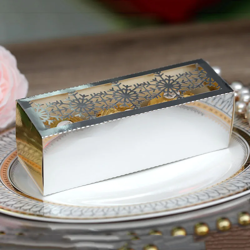 50Pcs Laser Cut Christmas Snowflake Packaging Gift Boxes, Drawer Style Candy Chocolate ... - SKU CPGB2143 - UGI Packaging