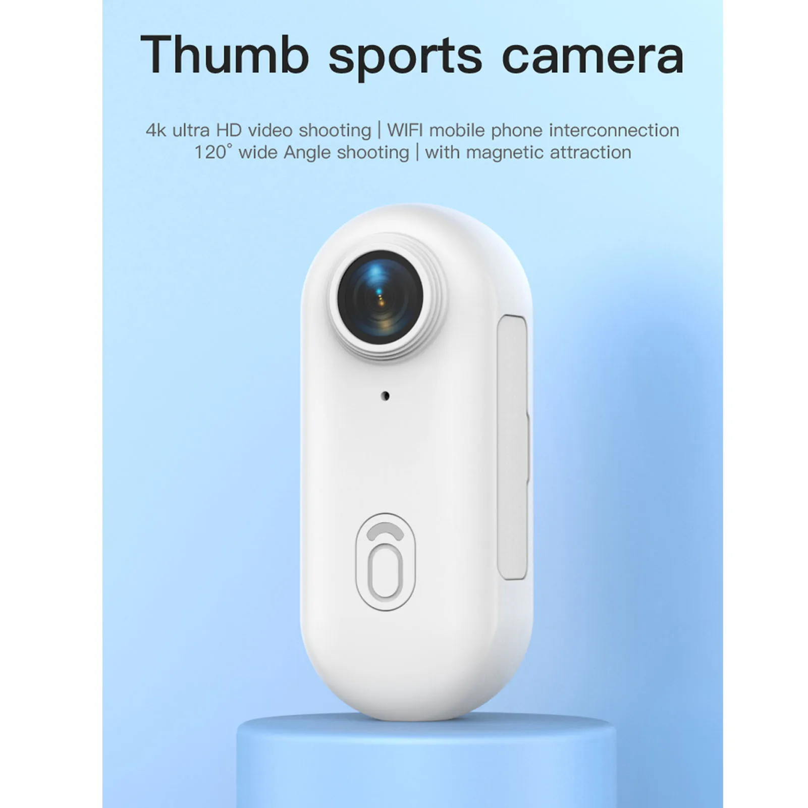 Camera Wireless Fidelity 4K 30FPS 120 Degree Wide Angle Small Action Camera Magnetic 8MP with Back Clip for Vlogging 4