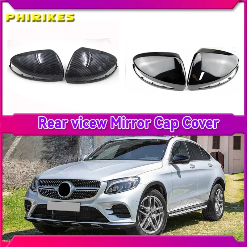 

For Mercedes-Benz C S E GLC G Class AMG W205 X253 W222 W213 W238 Rearview Mirror Cover Bright Black Replacement 2014 - 2019 LHD