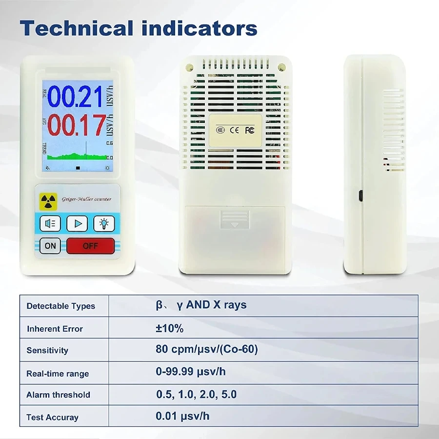 BR-6 Geiger Counter Nuclear Radiation Detector Personal Dosimeter X-ray Beta Gamma Detector LCD Radioactive Tester Marble Tool