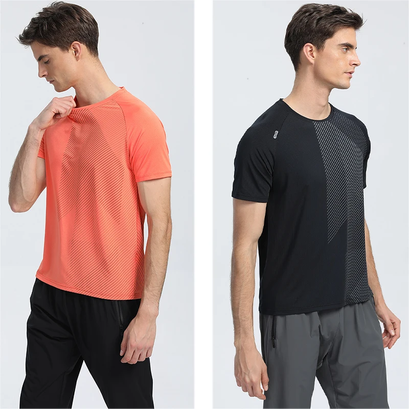 Mens Short Sleeve Sport t Shirt Quick Dry Running t-Shirt Breathable Outdoor Fitness Shirt Top Gym Football Man Clothes R428 2
