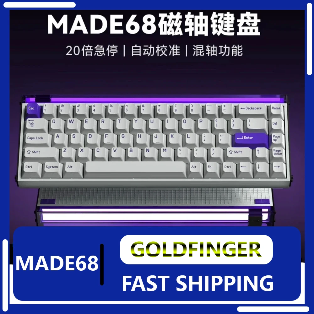 

Melgeek Made68 Magnetic Mechanical Keyboard Wired RGB RT Axis Gaming Hot Swap E-sports Keyboards Customized PC Accessories Gifts