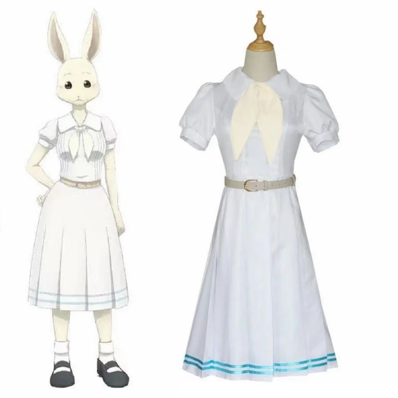 Anime Cosplay Costumes, Beastars, Haru Rabbit, Costumes à manches courtes, Ensembles de fête d\'Halloween et de Noël, Costumes uniformes unisexes