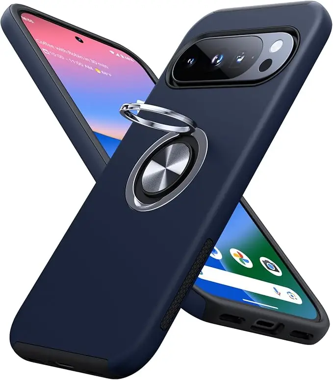 Shockproof Slim Fit Cover with Metal Ring Holder and Kickstand