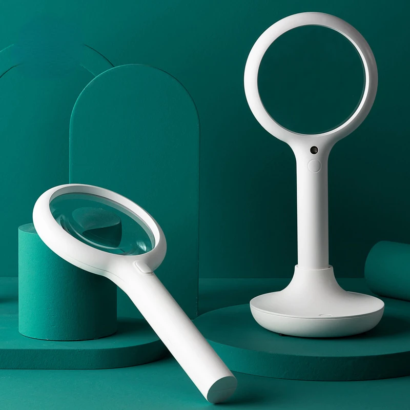 

Intelligent Night LED Luminous Magnifying Glass for Myopia Elderly People Reading Books High Quality Handheld Magnifying Glass
