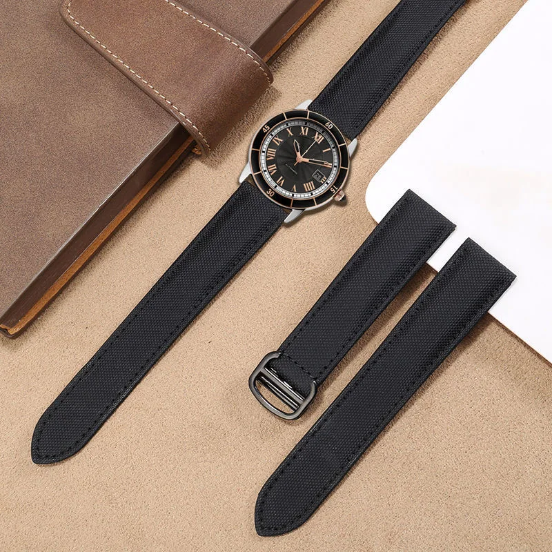 Cinturino Per Orologio In Nylon Impermeabile 18Mm 20Mm Per Cartier Tank London Key Blue Balloon Series Fold Buckle Uomo Donna Bracciale Universale