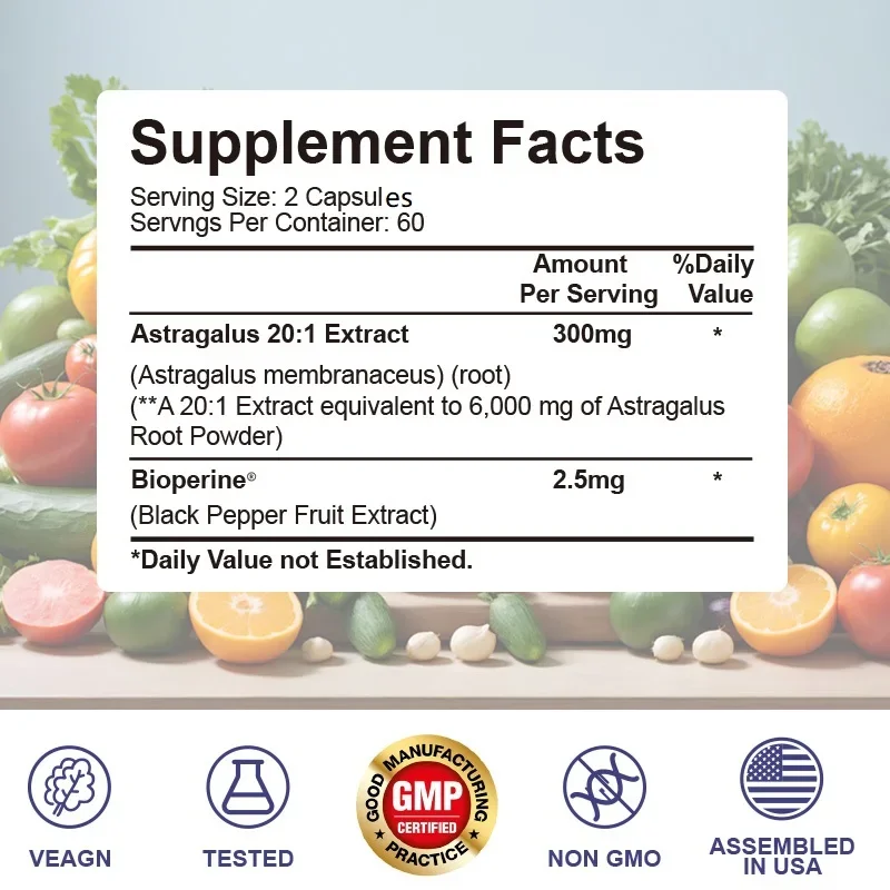 Astragalus 6000mg-Immune System Support, Promotes Heart and Liver Health, Non-GMO