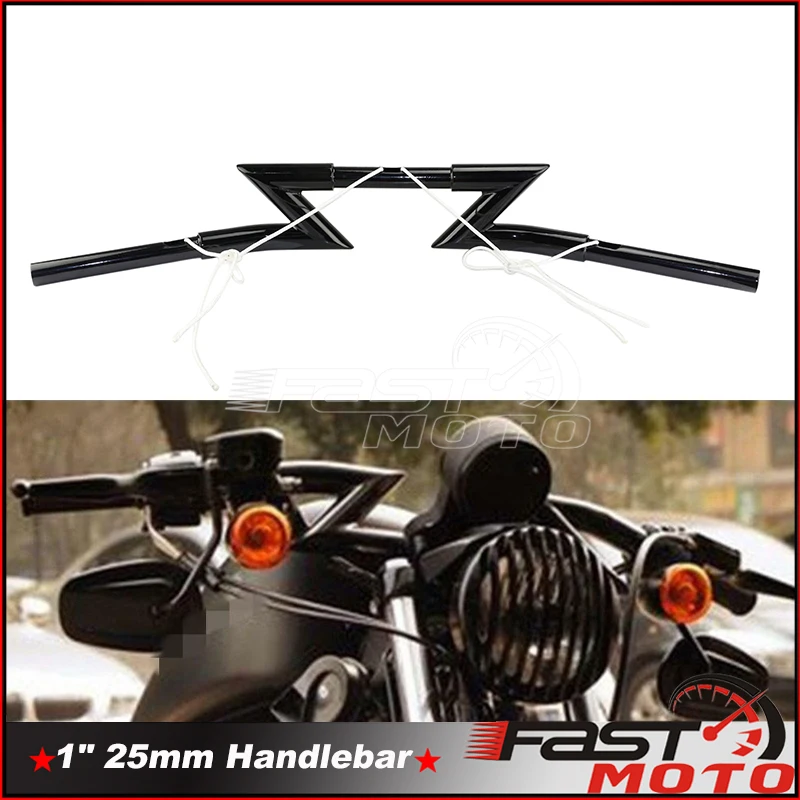 Moto 25Mm 1 "Manubrio Retro Drag Handle Z Bar Per Harley Sportster Xl 1200 883 Iron Touring Chopper Bobber Street Bikes