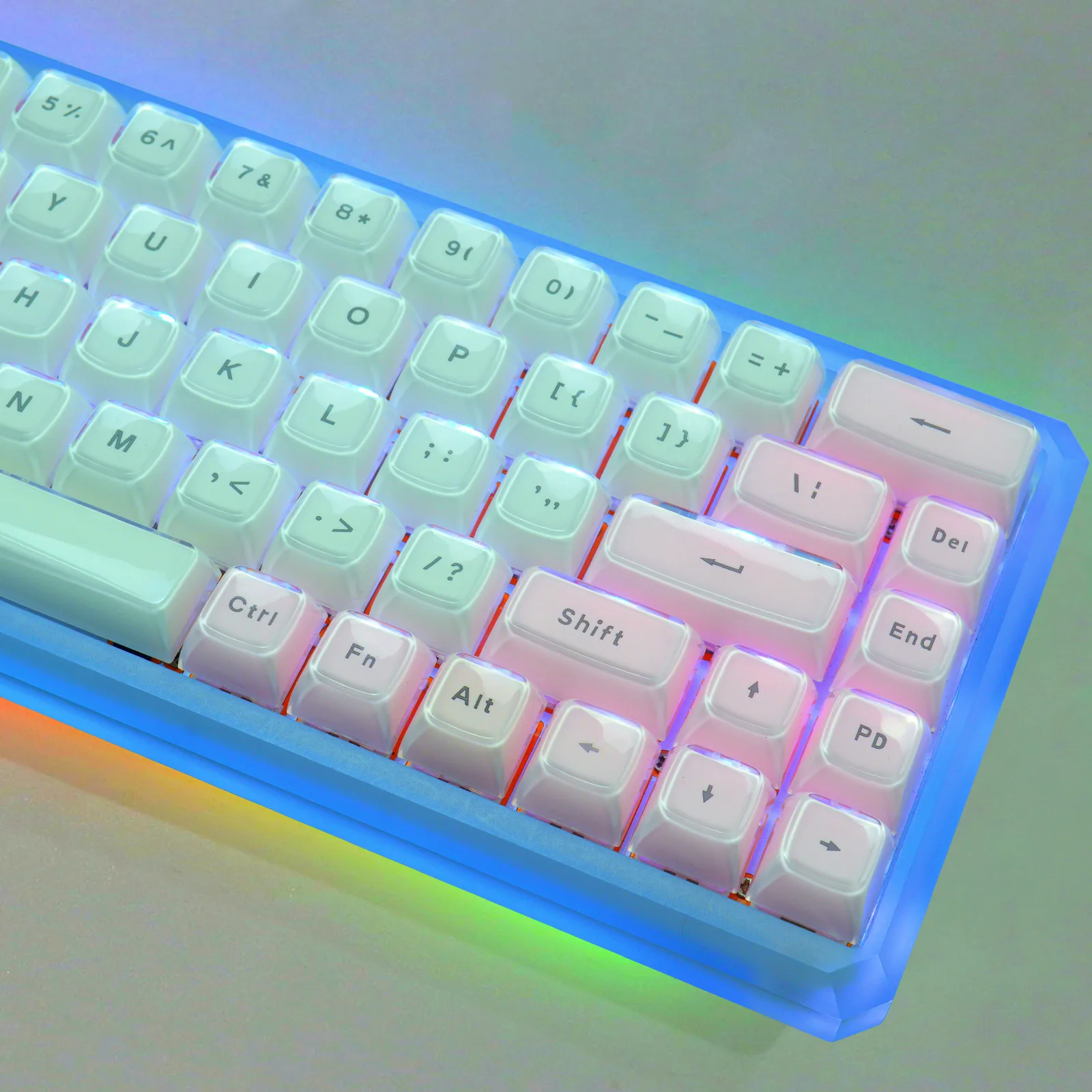 MulticolorJellyRound117KeyCapsOEMProfileForCherryMX