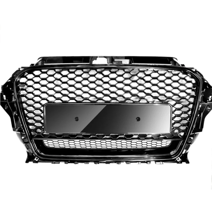 

Сетка для автомобильного гриля глянцевая черная для Audi A3/S3 8V 2014 2015 2016 RS3 Quattro стиль Шестигранная сетка передний бампер капот решетка Быстрая доставка