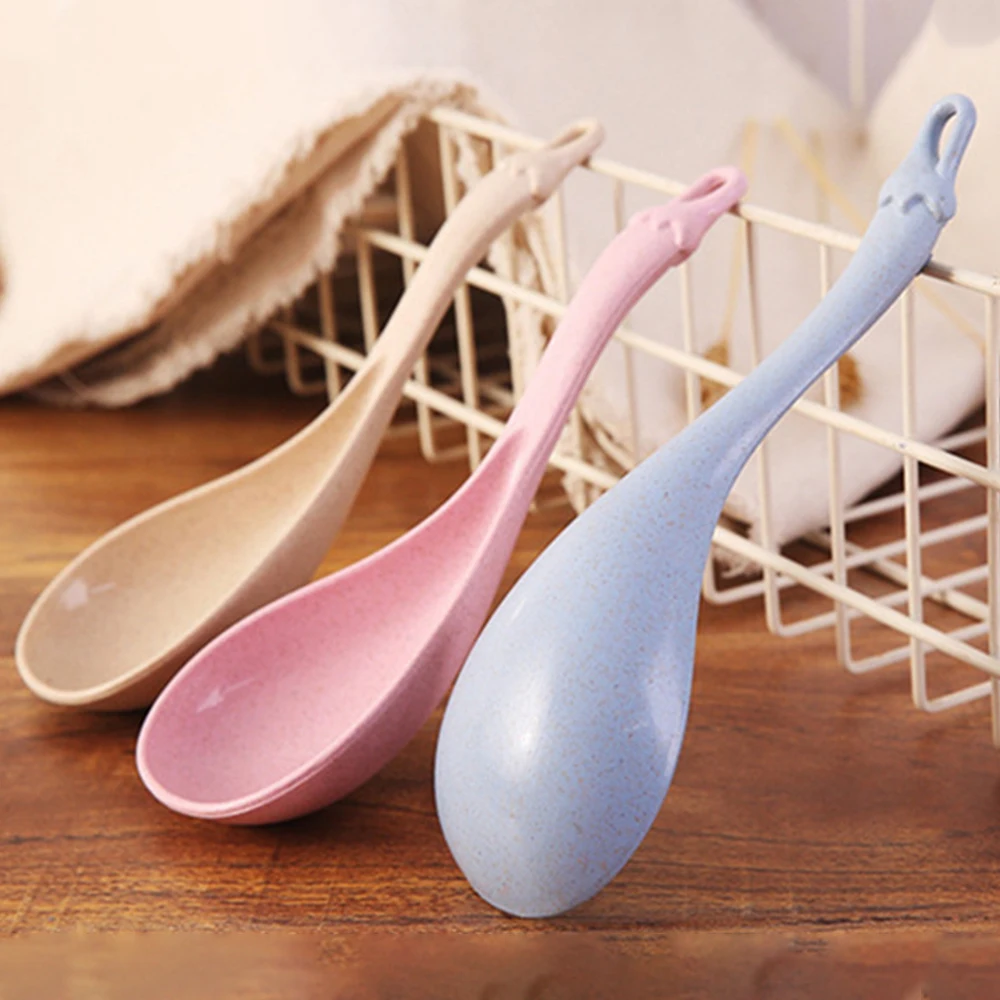 Thickened Porridge Spoon Wheat Straw Plastic Rice Spoon Household Soup Kitchen plastic rice spoon