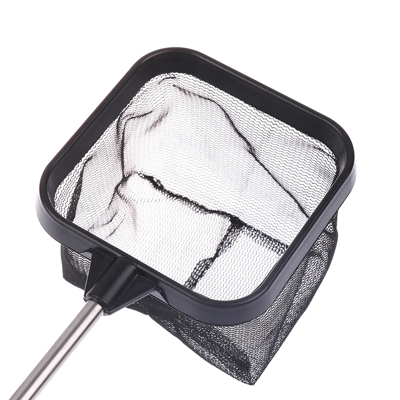 Aquarium Square Fishing Net With Suction Cup Extendable Long Handle Fishing Gear For Catching Fish Shrimp Tank Clean Accessories