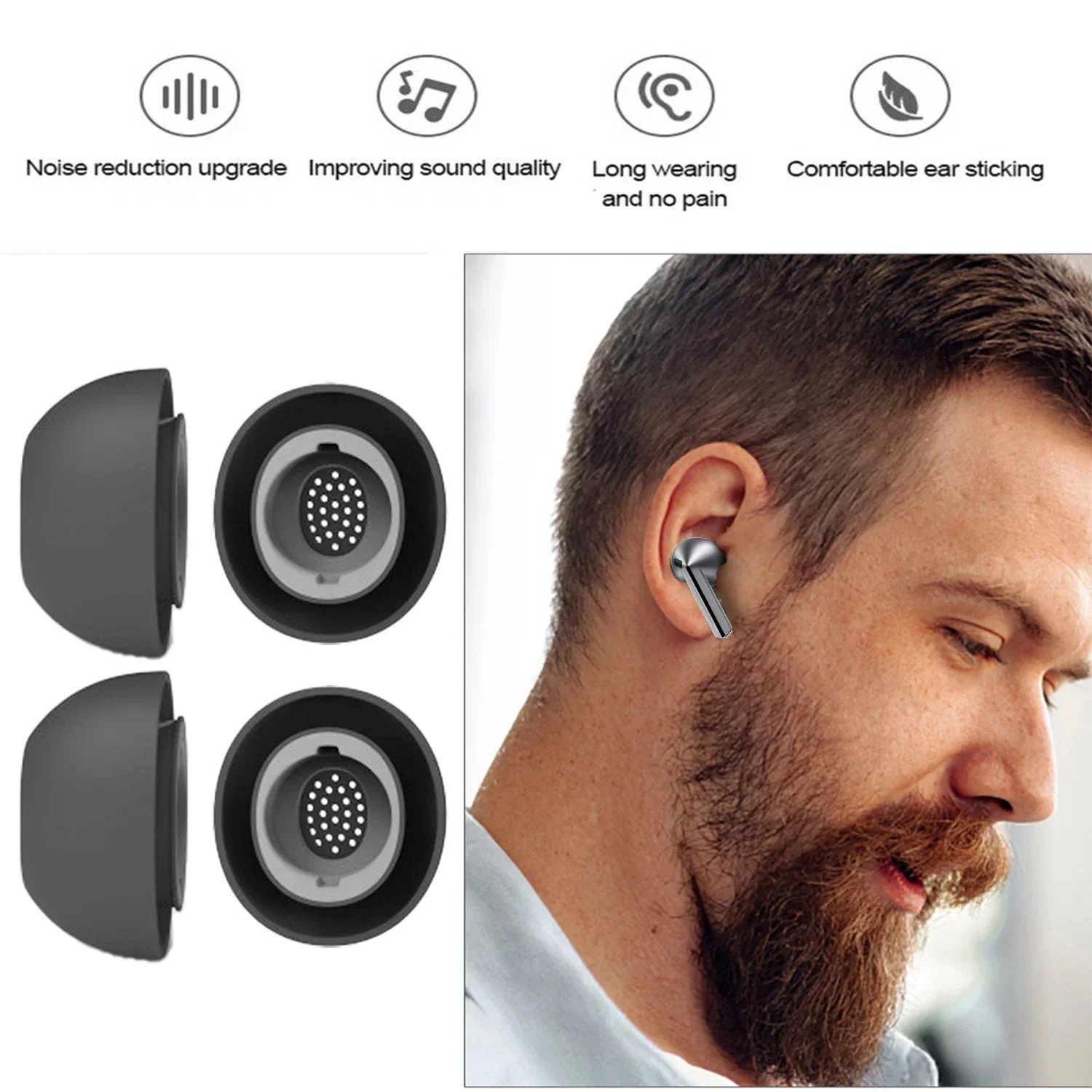 S/M/L Soft Silicone Replacement Earbuds for Samsung Galaxy Buds3 Pro Earphone Eartips in-ear Plugs for Samsung Galaxy Buds3 Pro