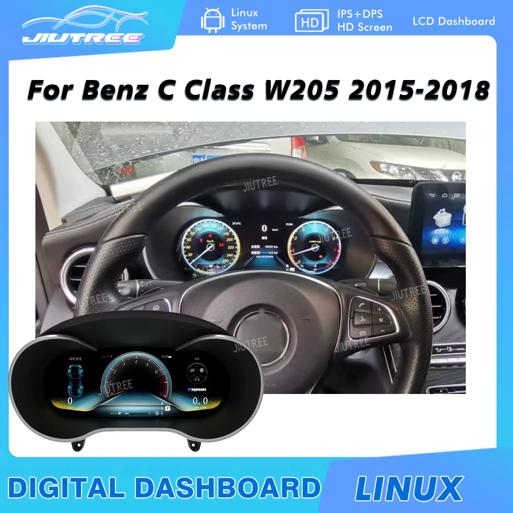 12.3 Inch Digital Dashboard Panel Virtual Instrument Cluster CockPit  Speedometer For Mercedes Benz C Class W205 X205 2015-2019