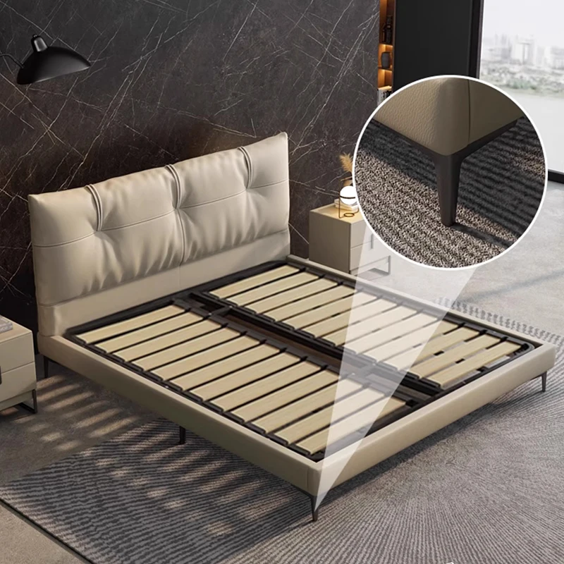 

Safe Two Place Bed Sleeping Luxury Upholstered Beauty European Beds Lower Marriage Modern Muebles Para El Hogar Home Furniture