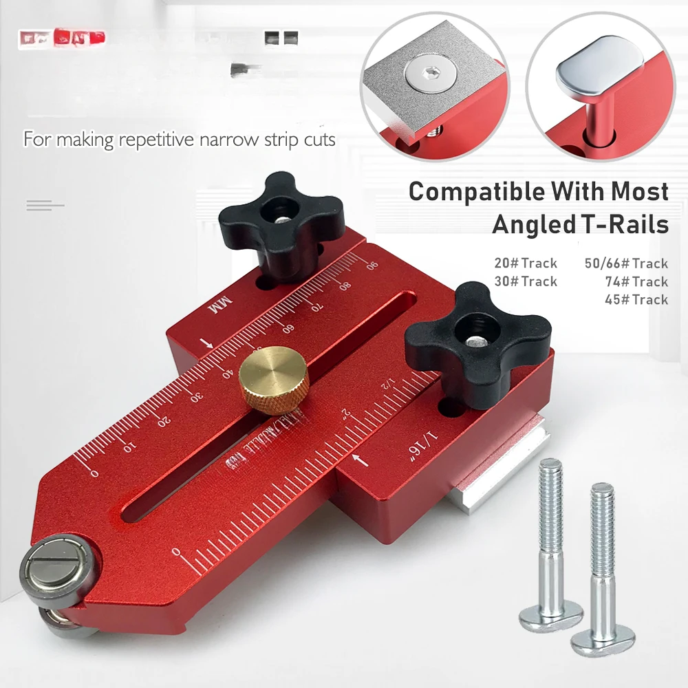 

Extended Thin Rip Table Saw Jig Guide for Repeat Narrow Strip Cuts Works with Table Saw Router Table Band Saw