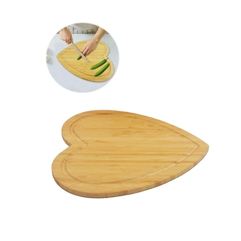 28x31.6cm Heart Shaped Cutting Board Cheese Board Double Sides Available Bamboo Cake Contanier Fruit Tray Cooking Blocks