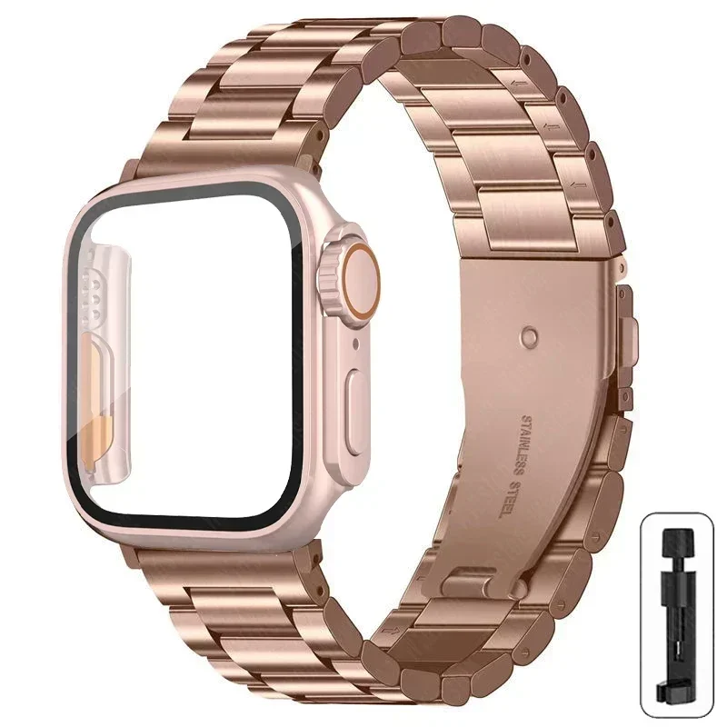 Elegant Stainless Steel Watch Strap with Ultra Case