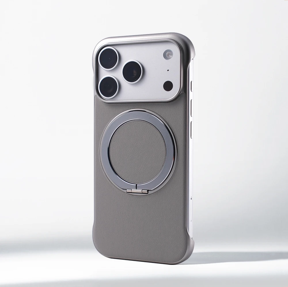 Sleek Magnetic Stand Phone Case with Wireless Charging Cover