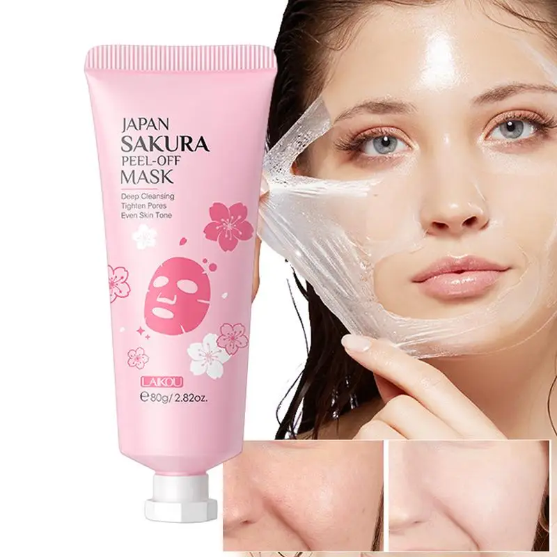 

Осветляющая Маска для лица Sakura Peel Off Маскарад 80 г, средство для ухода за кожей в путешествиях, средство для сияющей и гладкой кожи для всех типов кожи