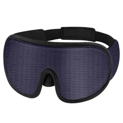 Ultimate 100% Blockout 3D Sleeping Mask with Adjustable Strap - Soft & Comfortable Travel Eyeshade (Blue)