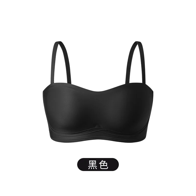 Wireless Strapless Thin Invisible Seamless Bra Breathable Comfortable Backless Push up Anti Slip Nylon Spandex Gathered Under...