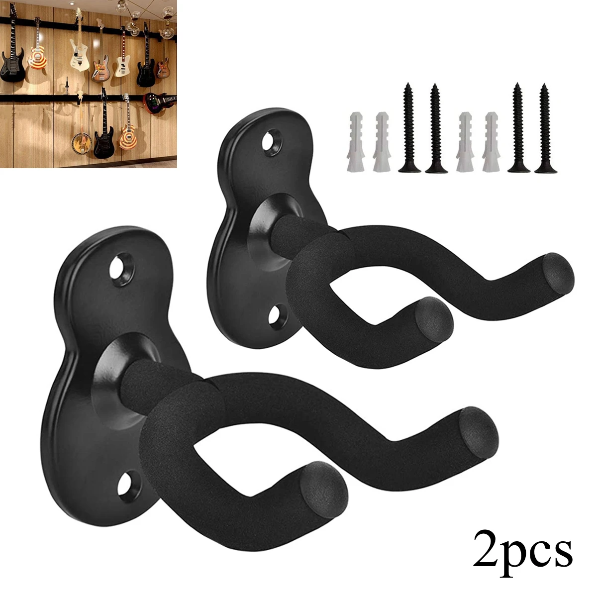 Metal Wall Mount Guitar Hanger Electric Guitar Wall Mount Hanger Instruments Wall Guitar