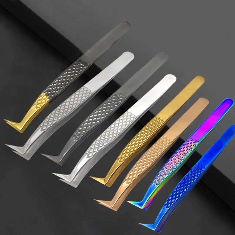 Eyelash Tweezers 1Pcs Stainless Steel High Precision Anti-static for Eyelash Extensions