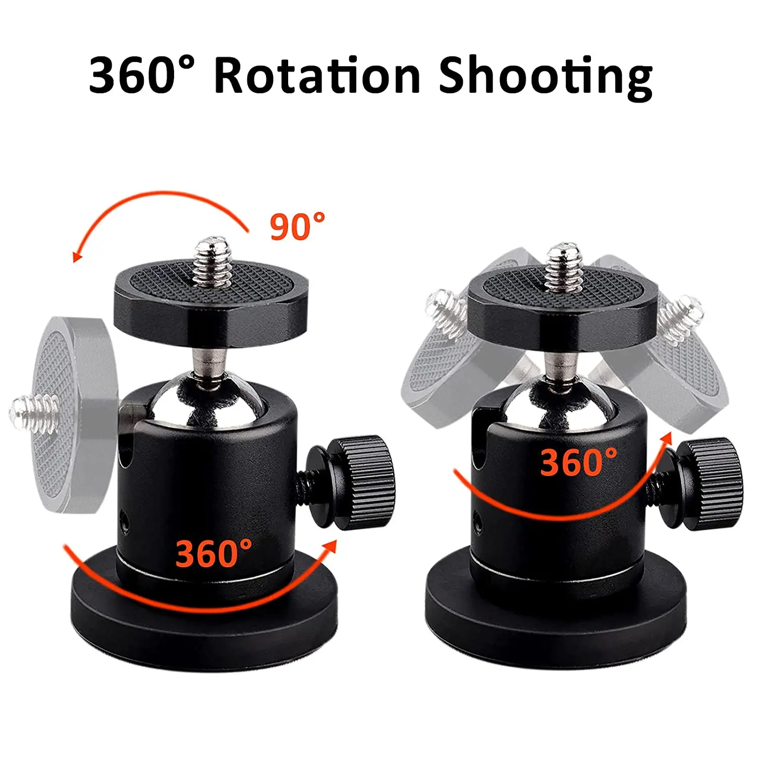 Magnetic Mounting Base with Ball Head Super Strong Rubber Coating Neodymium Magnet with 1/4 Male Thread Stud tripod ball head cold shoe ball head