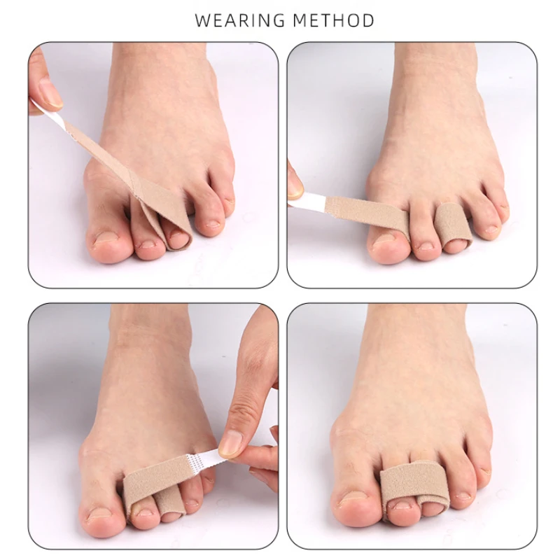 Reusable Hammer Toe Straightener Toe Splints Cushions Bandages For Correcting Crooked & Overlapping Toes Protector 12Pcs