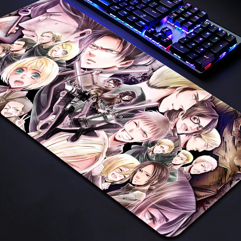

Коврик для мыши, персонализированные коврики HD для компьютерного стола, коврик для клавиатуры, коврик для горячей крови с аниме атака на титанов, коврик для стола из натурального каучука