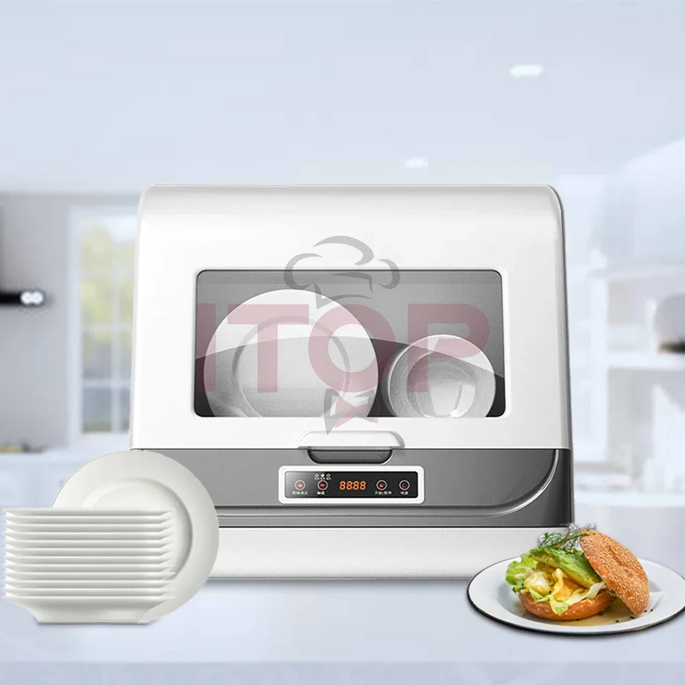 ITOP Standard 5 Sets Lavaplatos White Gold Automatic Compact Tabletop Dishwasher Restaurant Hotel Kitchen Dish Washer 6