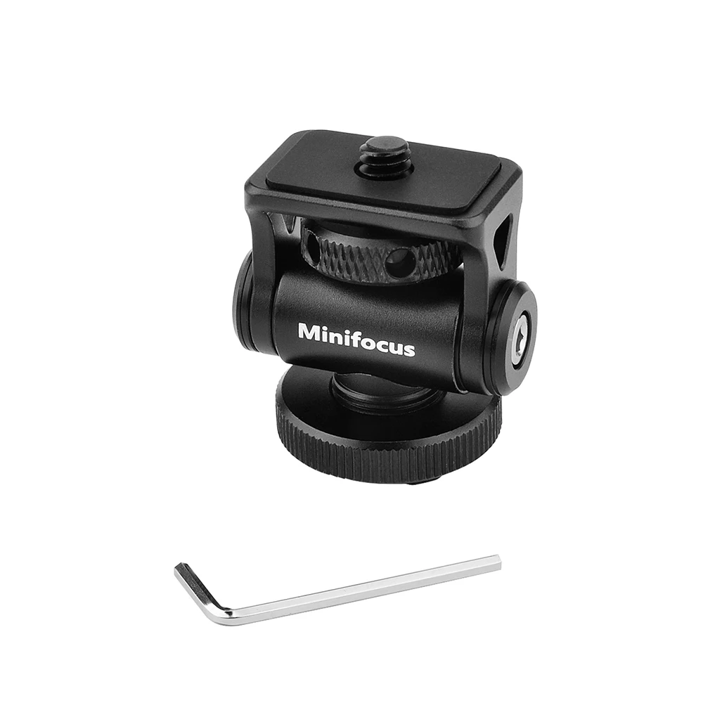 Minifocus Monitor Holder Cold Shoe Mount for Camera Field Monitors Microphone Hot Shoe 180 Degree Tilt Adjustable Mount Bracket camera bracket