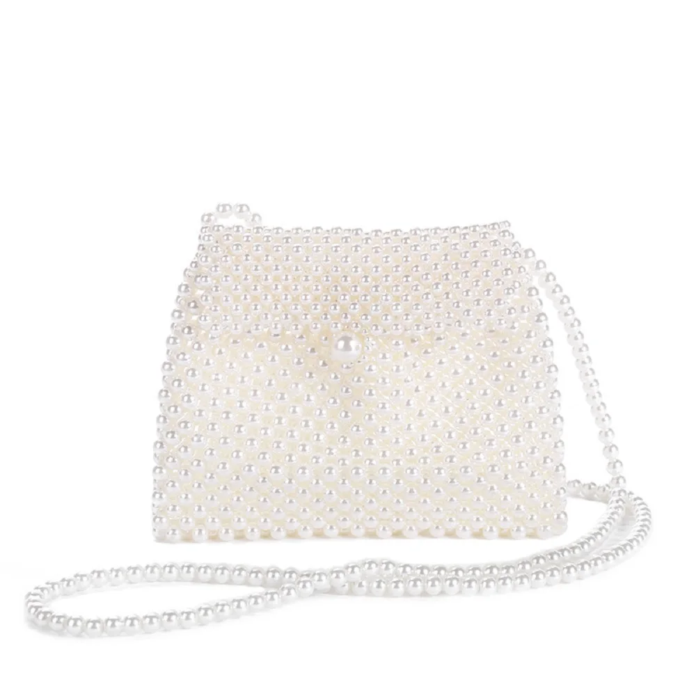 Borsa a tracolla con perline fatte a mano con perle artificiali di moda