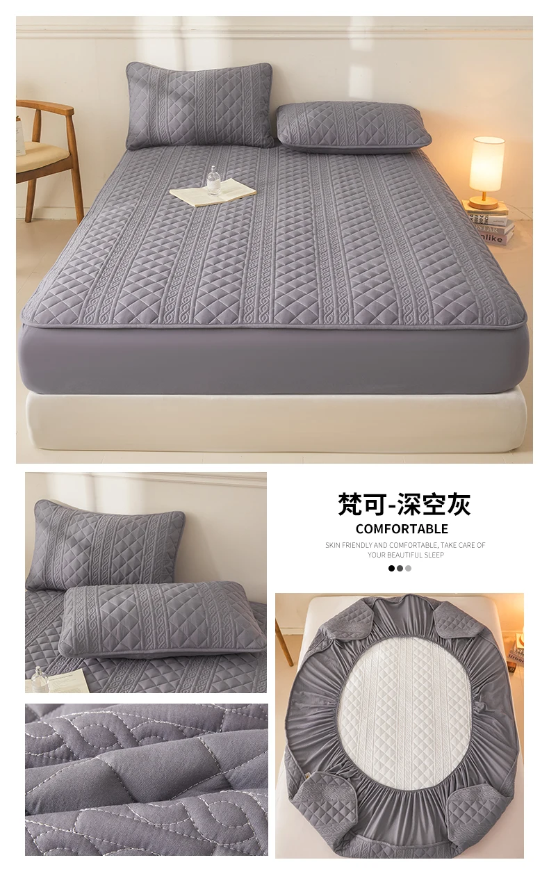 Wasserdichter Matratzenschoner Anti-Milben Anti-Bakteriell 30cm Tiefe Taschen Gesteppter Spannbettbezug für Einzel-, Doppel- und Kingsize-Betten – Detail 25