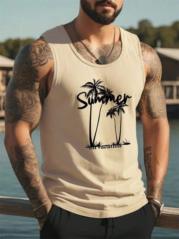 Summer Temperament Men's Tank Top Men's Beach Casual Holiday Wear 3D Printed Daily Outdoor Sports Sleeveless Crew Neck Tank Top 1