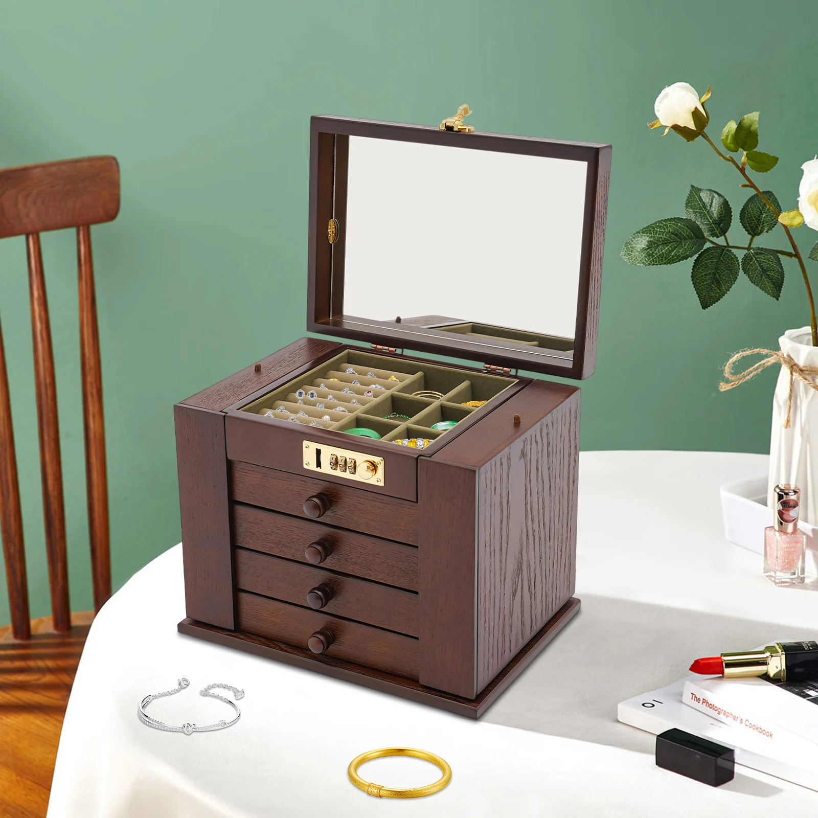 boîte à bijoux en bois grand format
