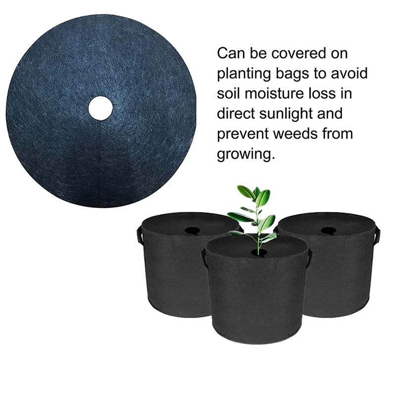 12Pcs Tree Protection Weed Control Fabric Ecological Control Cloth Mulch Ring Round Weed Barrier Plant Cover For Indoor Outdoor Garden