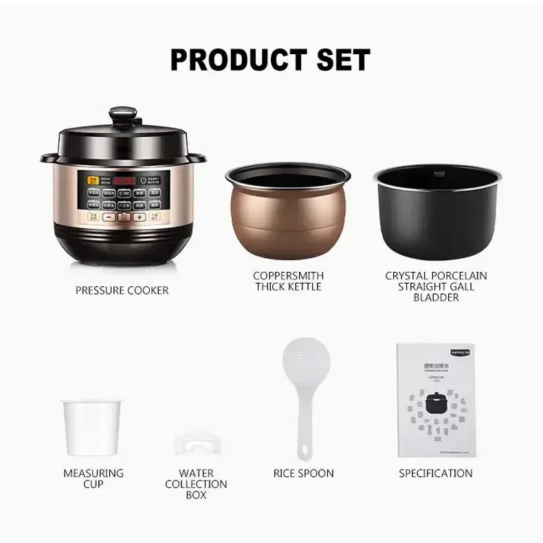 Household Dual Tank Electric Pressure Cooker Intelligent Electric Pressure Cooker Electric Rice Cooker 6