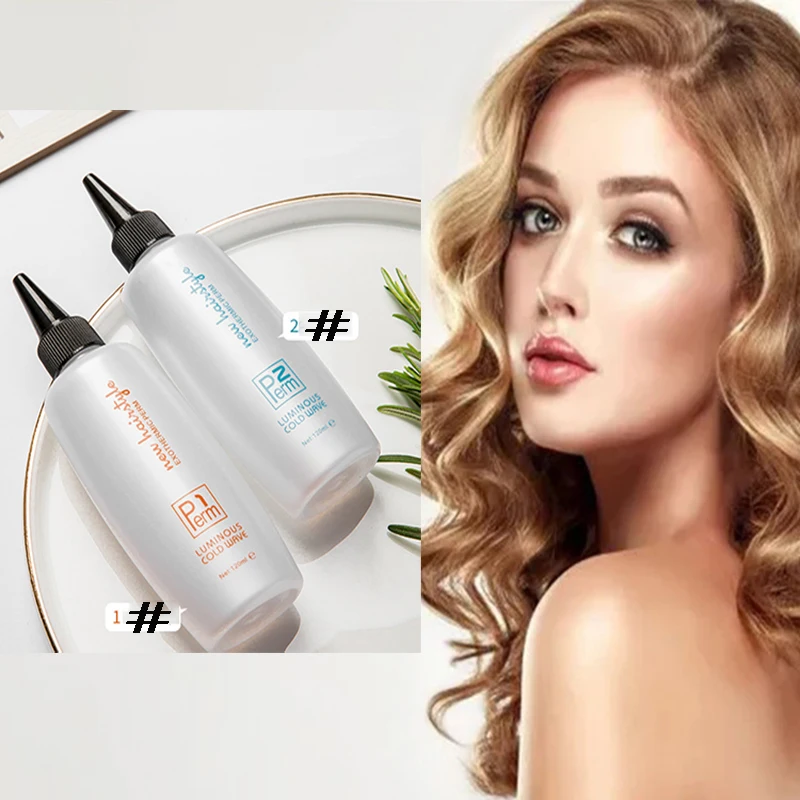 120Ml * 2 Stuks Professionele Koude Permanent Vloeistof Quick Permanent Haarcrème Krul Pluizige Kapsalon Positionering Smaakloze Elektrische Haarlotion