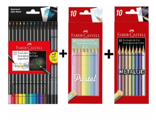 Lápis De Cor Faber Castell Supersoft 15 Cores Quentes - Wooden Colored  Pencils - AliExpress